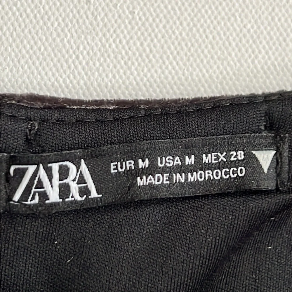 Zara Women’s Charcoal Velvet Side Zip Corset Top size Medium - Picture 3 of 7